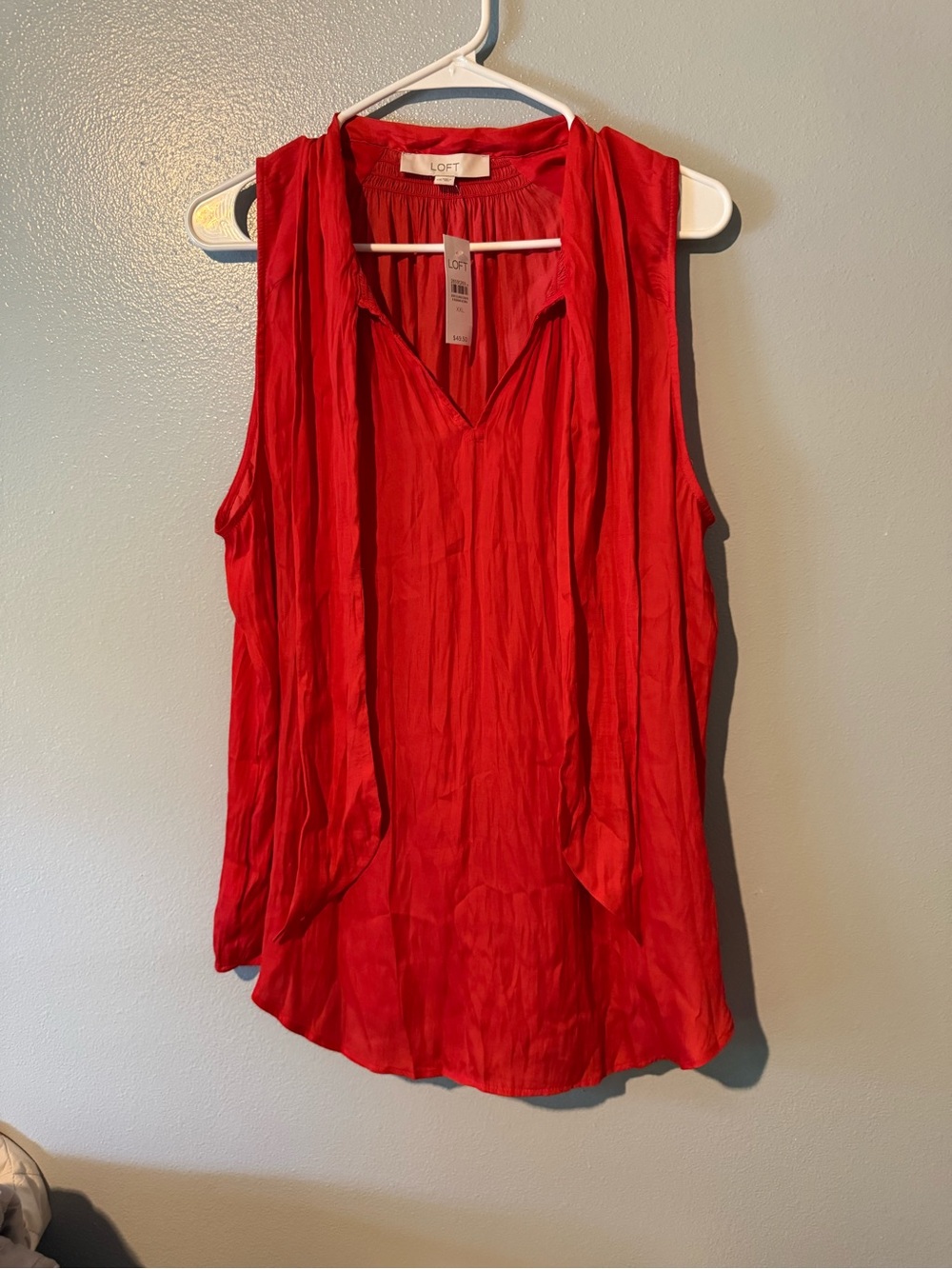 LOFT Bright Red Sleeveless V-Neck Camisole